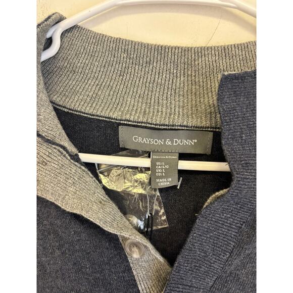 Grayson & Dunn Quarter Zip Pullover Sweater Blue Gray NWT Size Large - Picture 2 of 5